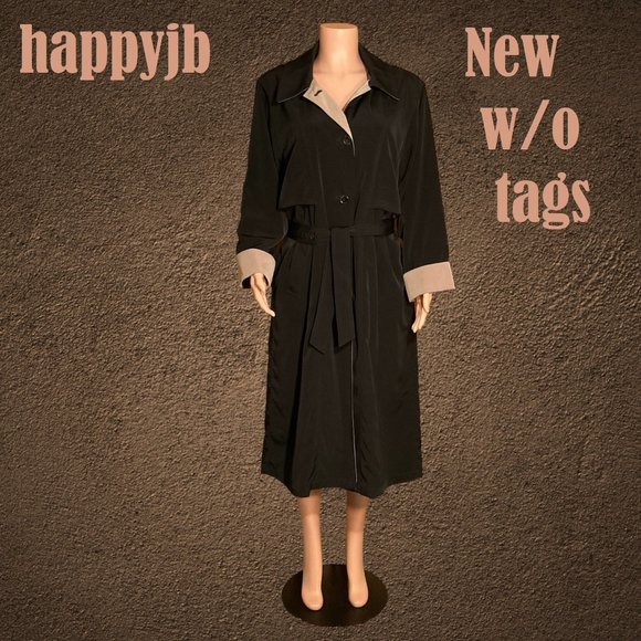 NWOT Vintage Misty Harbor Hooded Trench Coat Size 14P - Picture 2 of 15